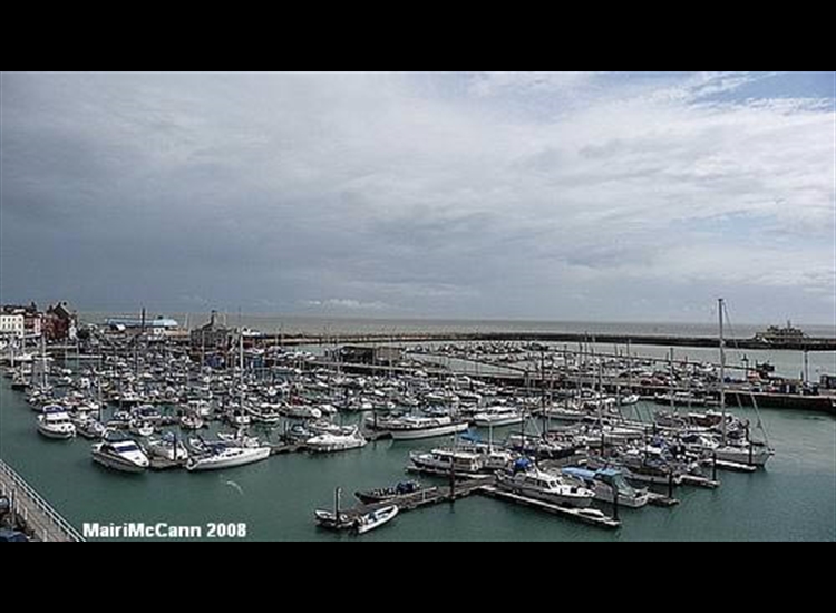 View over Inner Harbour, note lower water level in outer harbour, tide is low