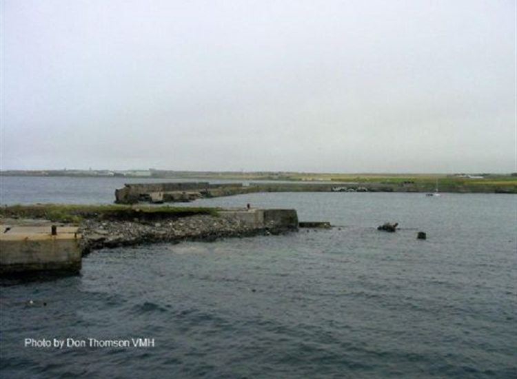 Sandhaven East basin from the main pier. The apparent entrance is just where the wall has collapsed.