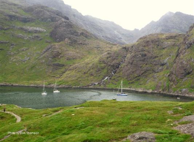 Scavaig. Looking West across the Loch from the shore