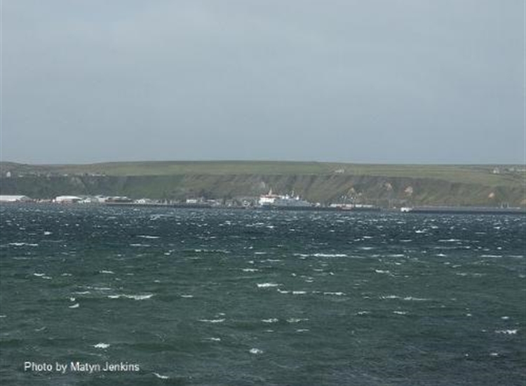 3 Scrabster from the NE. The cruise ship is at the S.Ols Ro Ro pier and masking the Iceplant