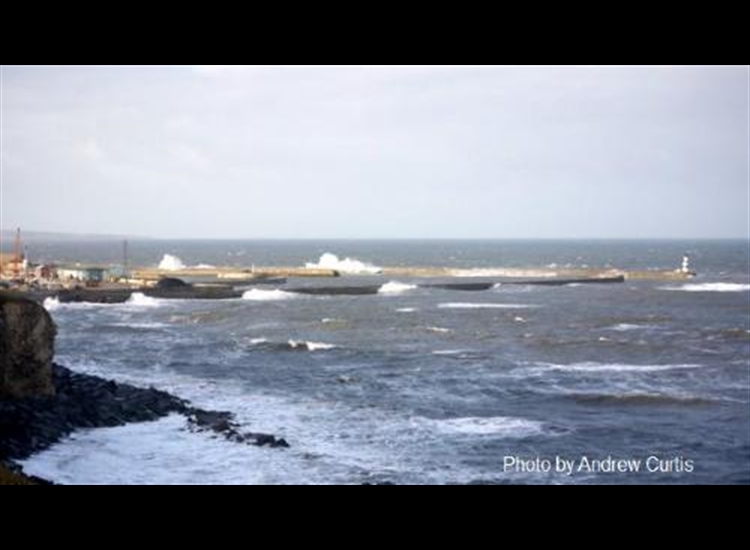 Seaham Harbour from the South in on shore weather