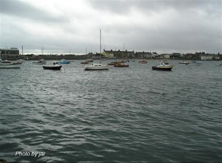 Skerries moorings with sailing club on extreme left