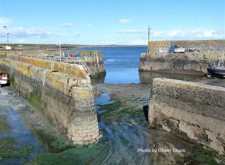 Slade, looking through Inner Harbour Entrance (Foreground) to Outer Harbour Entrance