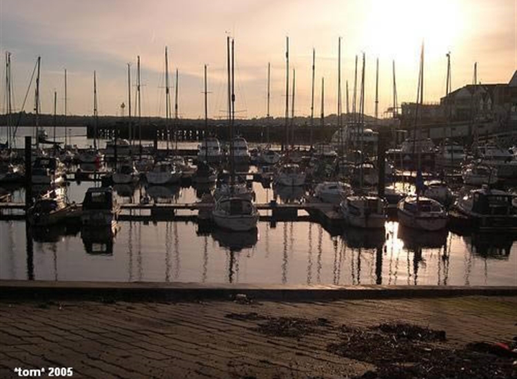 6.Town Quay Marina, note Red Jet Cat