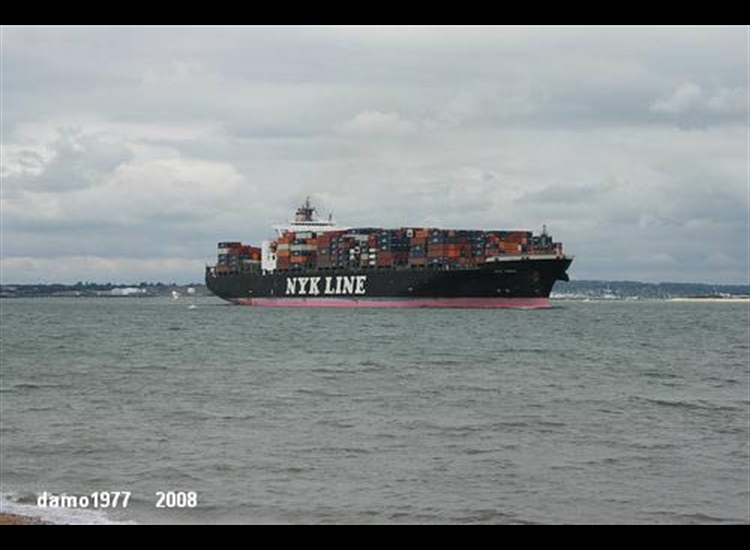 1.Containership passing Calshot Spit