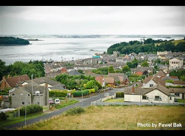 Portaferry looking NNW with Walter Rocks centre