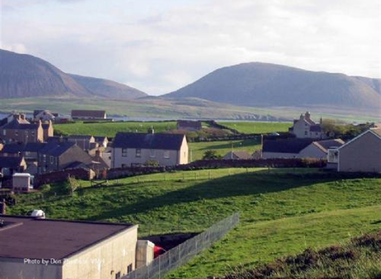 Looking over Hoy Sound towards Hoy from above Stromness