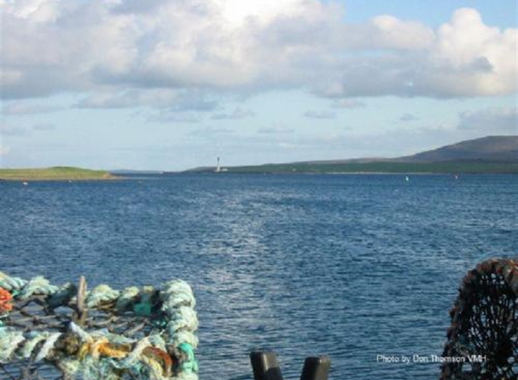 Stromness entry looking SE towards Hoy Sound (High) Lighthouse