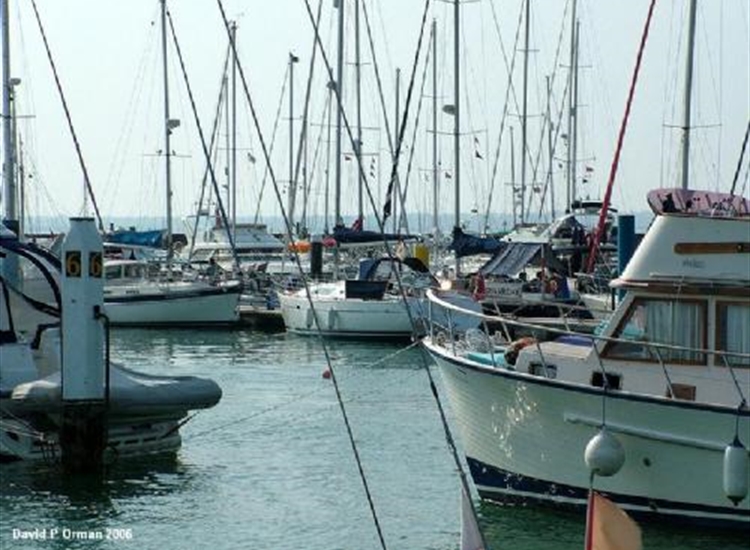 Old Pile moorings and new Pontoon Moorings in Background