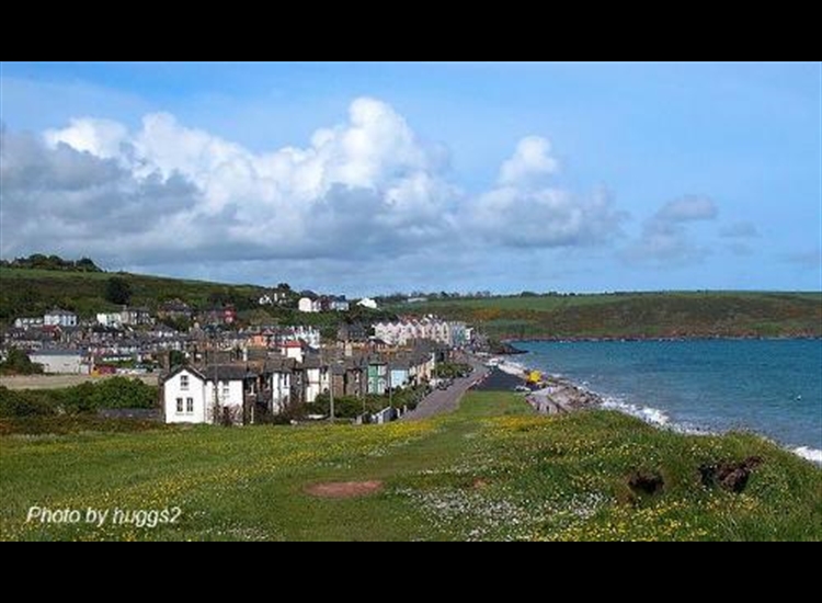 Youghal looking from the East end of the strand across the entrance to the bay.