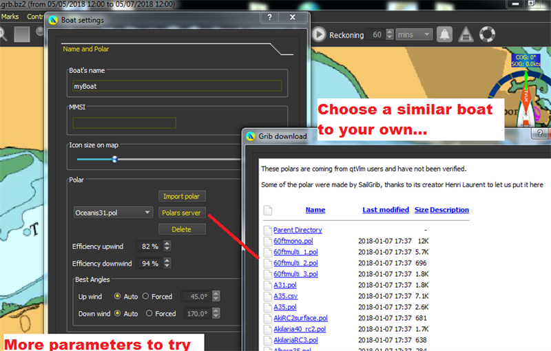 Getting Started 5. Loading a Polar for your boat