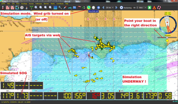 Getting Started 6.  qtVlm prepares route (+ simulator)